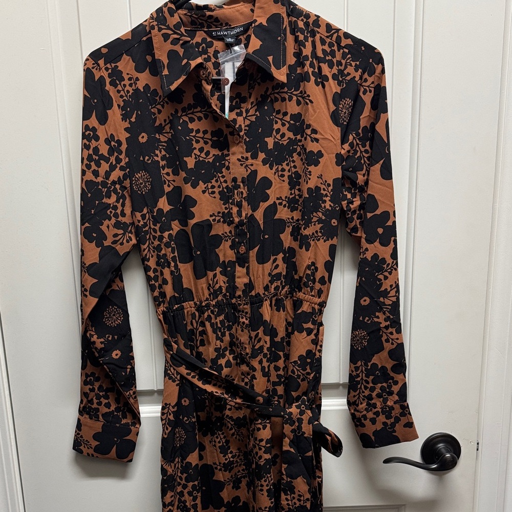 41 Hawthorn Black and Brown Floral Dress